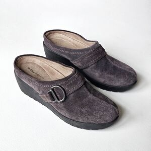 Easy Spirit Suede Mule Clogs Comfort Wedge Slip On Shoes Women Size 7M